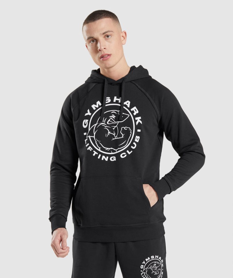 Men\'s Gymshark Legacy Hoodie Black | CA 8571A6